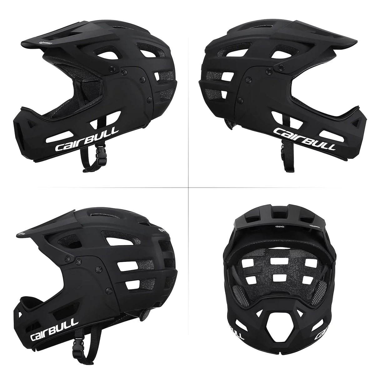 Full Face Bike Helmet Adult Cycling Helmet with Detachable Chin Guard and Visor for Mountain Biking