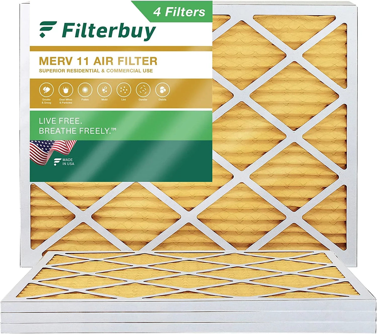 Filterbuy 24x25x1  11 Pleated   Furnace Air Filters (4-Pack)