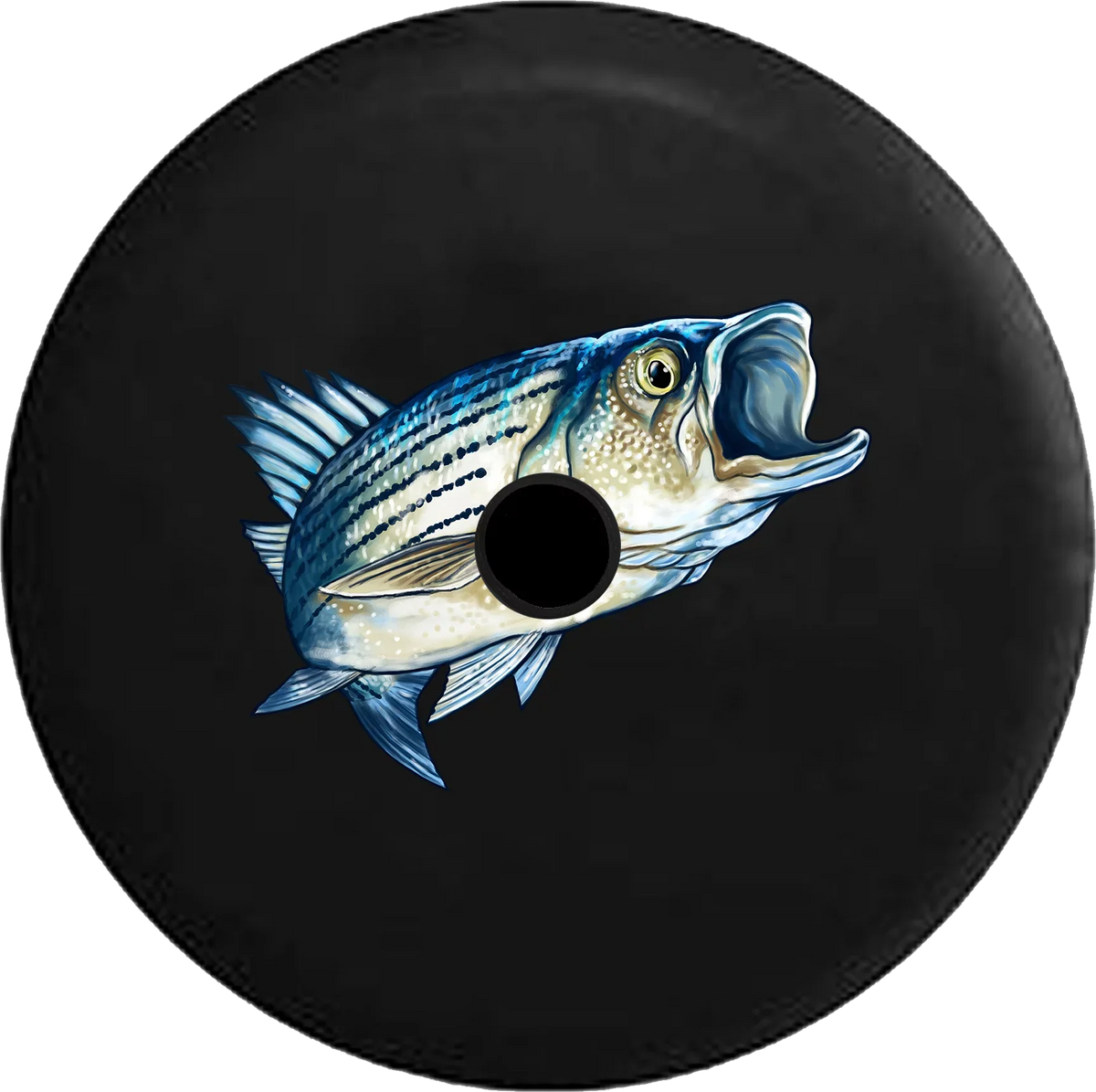 2018 2019 Wrangler  Backup Camera Large Mouth Bass Fishing Spare Tire Cover for Jeep  33 Inch