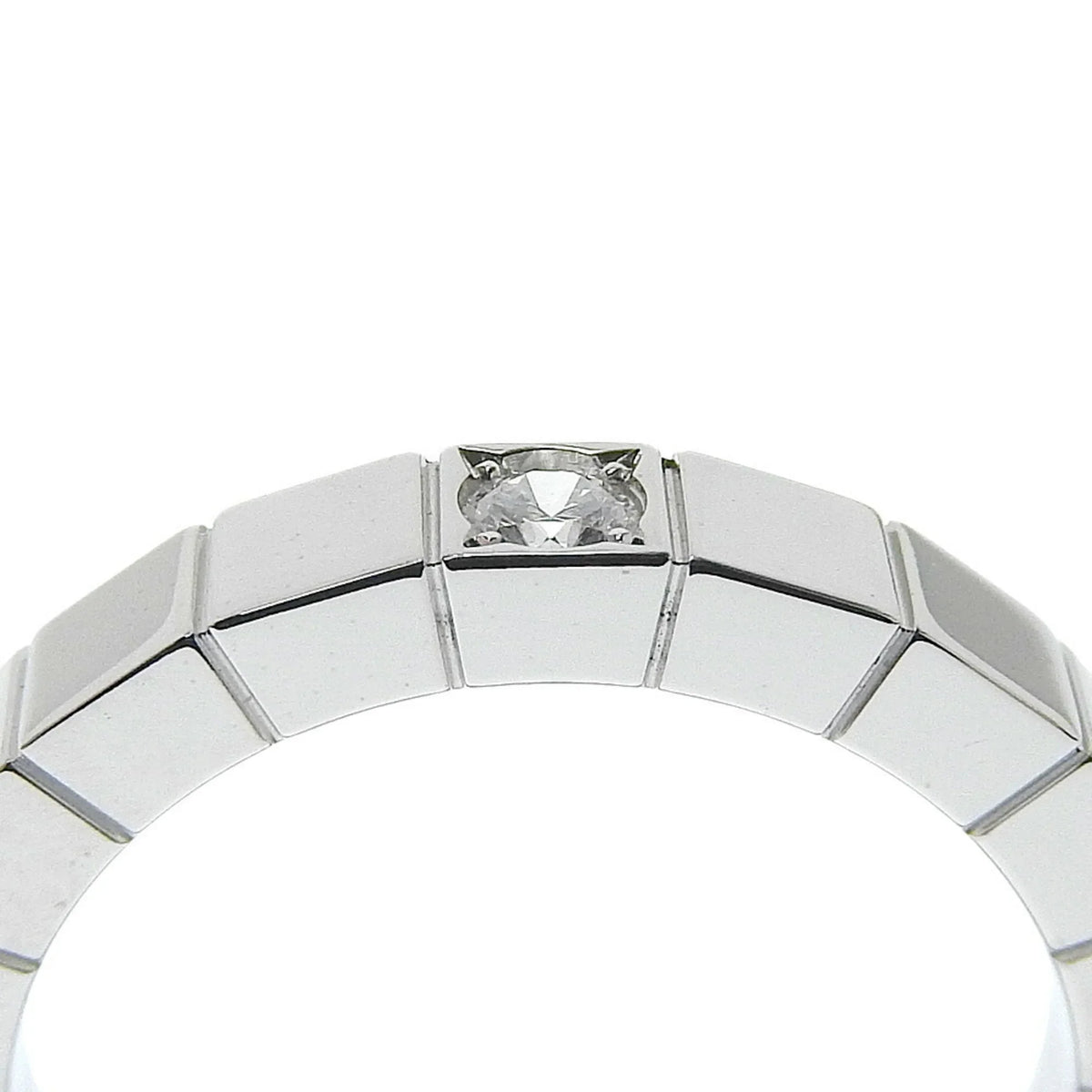 Pre-Owned Cartier  Lanieres Ring 1P Diamond K18 White Gold x Approx. 5.8g Women's I220823087 (Good)