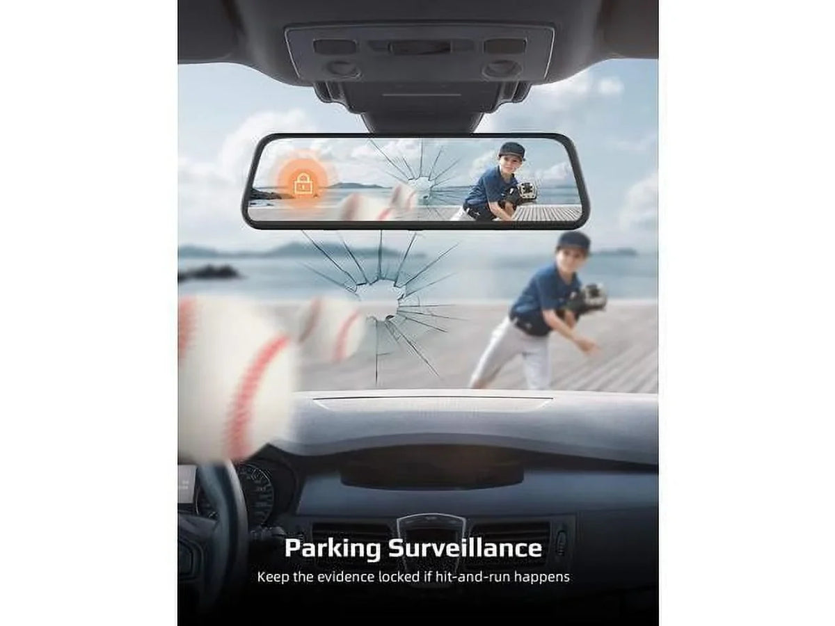 4K 12" Rear View Mirror Camera, Backup Camera, , Superior Sensor for Enhanced Night Vision, G-Sensor, Parking Assistance for Cars Trucks