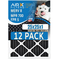 25x25x1 Air Filter  8 Rating, 12 Pack of Furnace Filters Comparable to  700,  5, Pet Odor Retention Filters - Made in  by     .