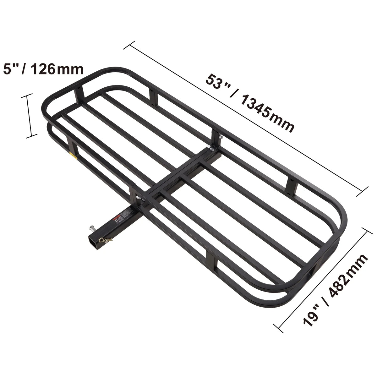 Hitch Mount Cargo Carrier 53x19x5 in 500lb & Cargo Net Fits 2" Receiver