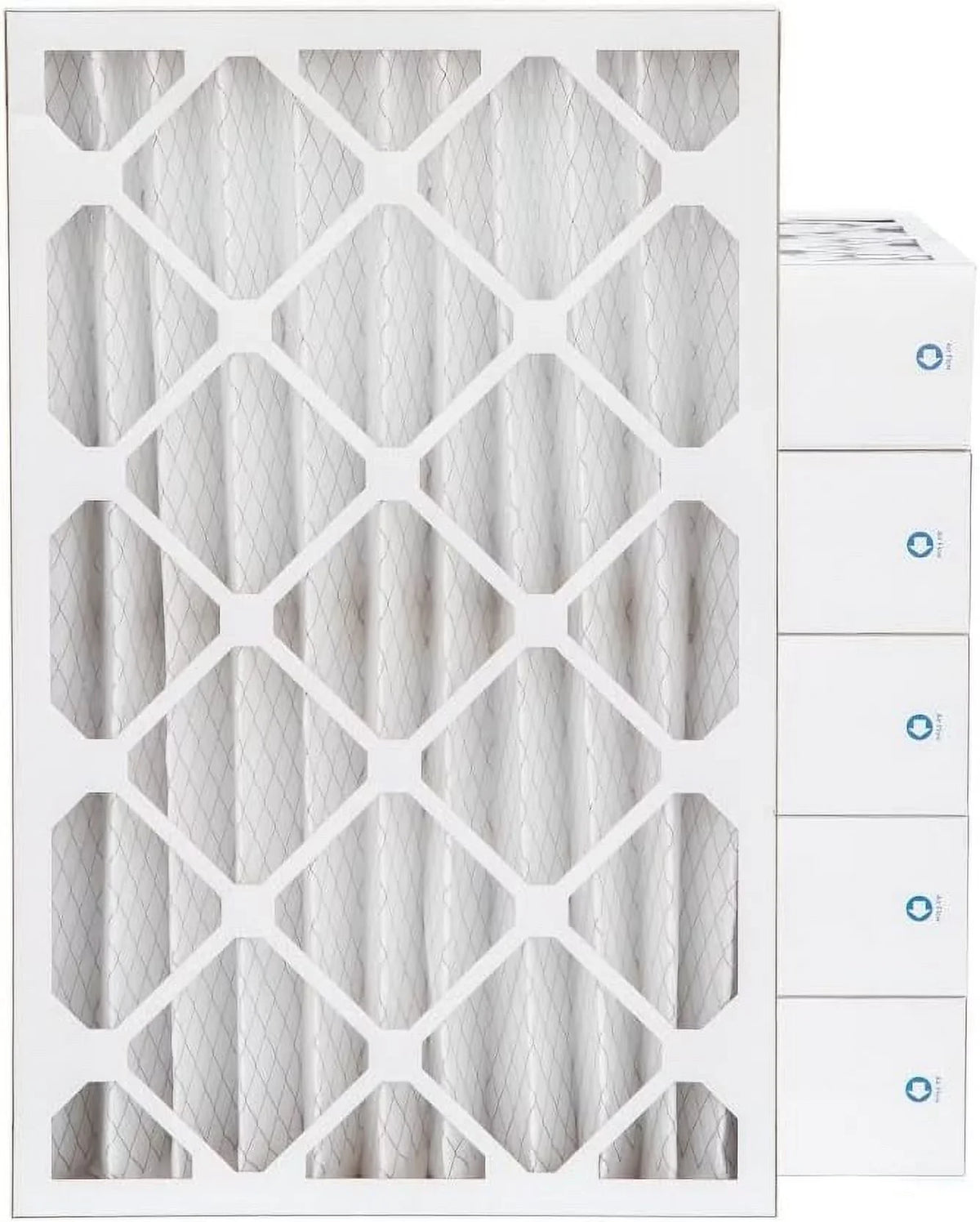 16X25x4  8 Pleated  Furne 4'' Air Filters By Pamlico. Case Of 6. tual Size: 15-1/2 X 24-1/2 X 3-3/4, White