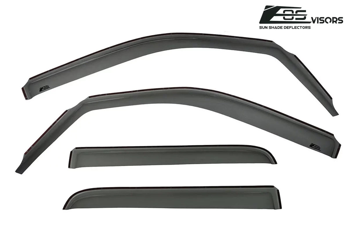 Extreme Online Store for 2009-2014 Ford F-150 Crew Cab |  Visors in-Channel Style Smoke Tinted Side Vents Window Deflectors Rain Guards