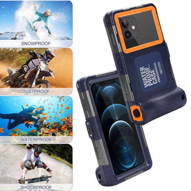 UrbanX Professional [15m/50ft] Swimming Diving Surfing Snorkeling Photo Video Waterproof Protective Case Underwater Housing for Oppo F7 And all Phones Up to 6.9 Inch  with Lanyard