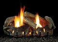 24" Stacked Aged Oak Logset with  /V Slope Glaze Burner,