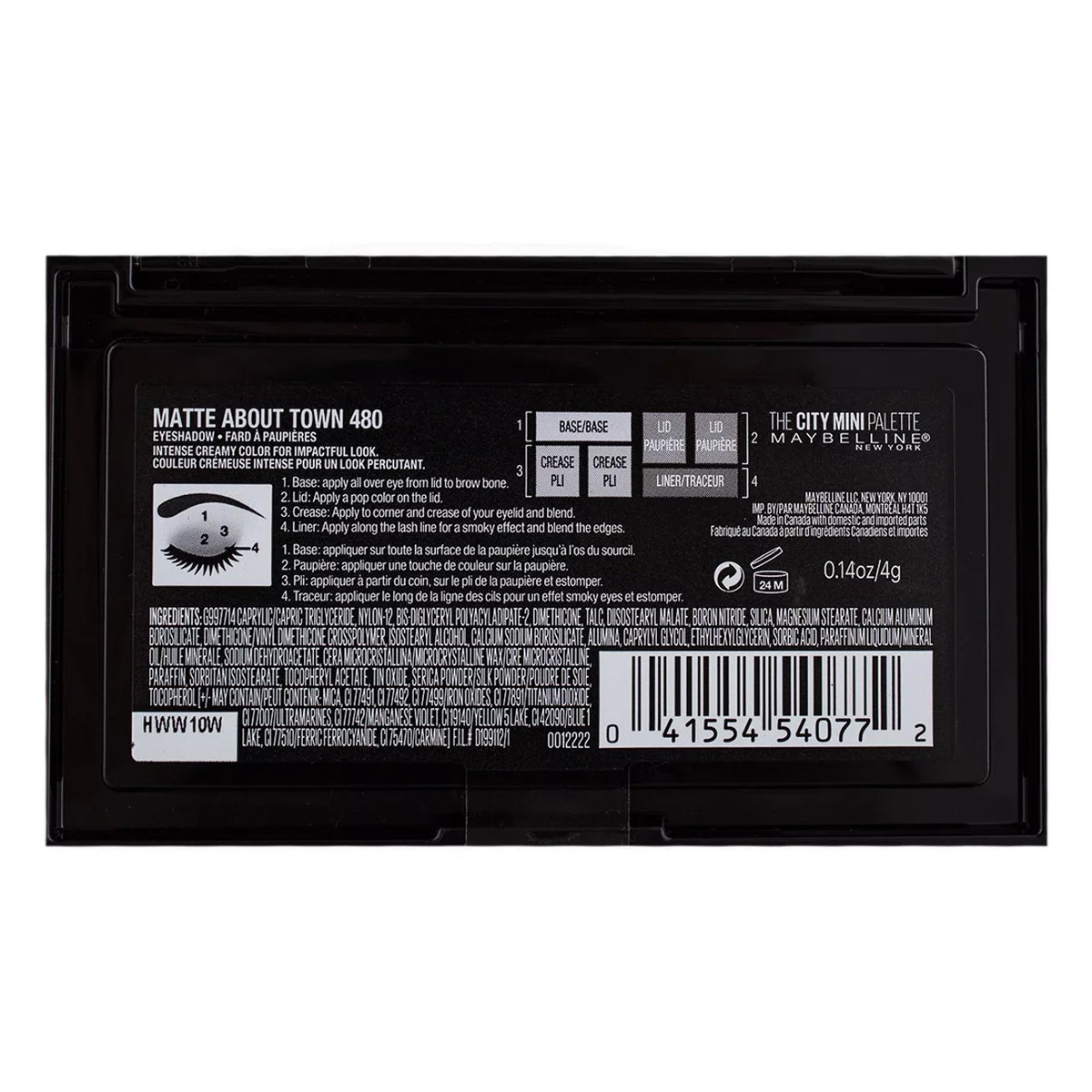 Maybelline The City Mini Eyeshadow Palette Makeup, Matte About Town 0.14 oz (Pack of 4)