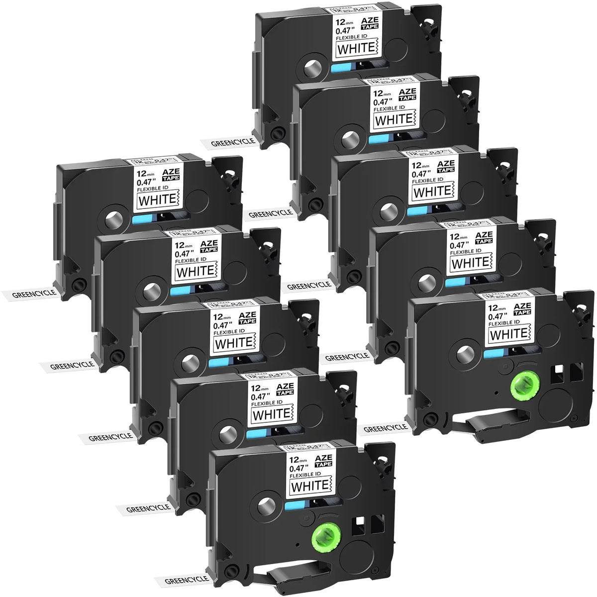 10PK Compatible for Brother P-touch Black on White Flexible  Cable Wire Label Tape 12mm 8m  TZe TZe-FX231 -FX231 TZe-231 -231 use in -D210 H110 H100 D400 D600 Label Maker
