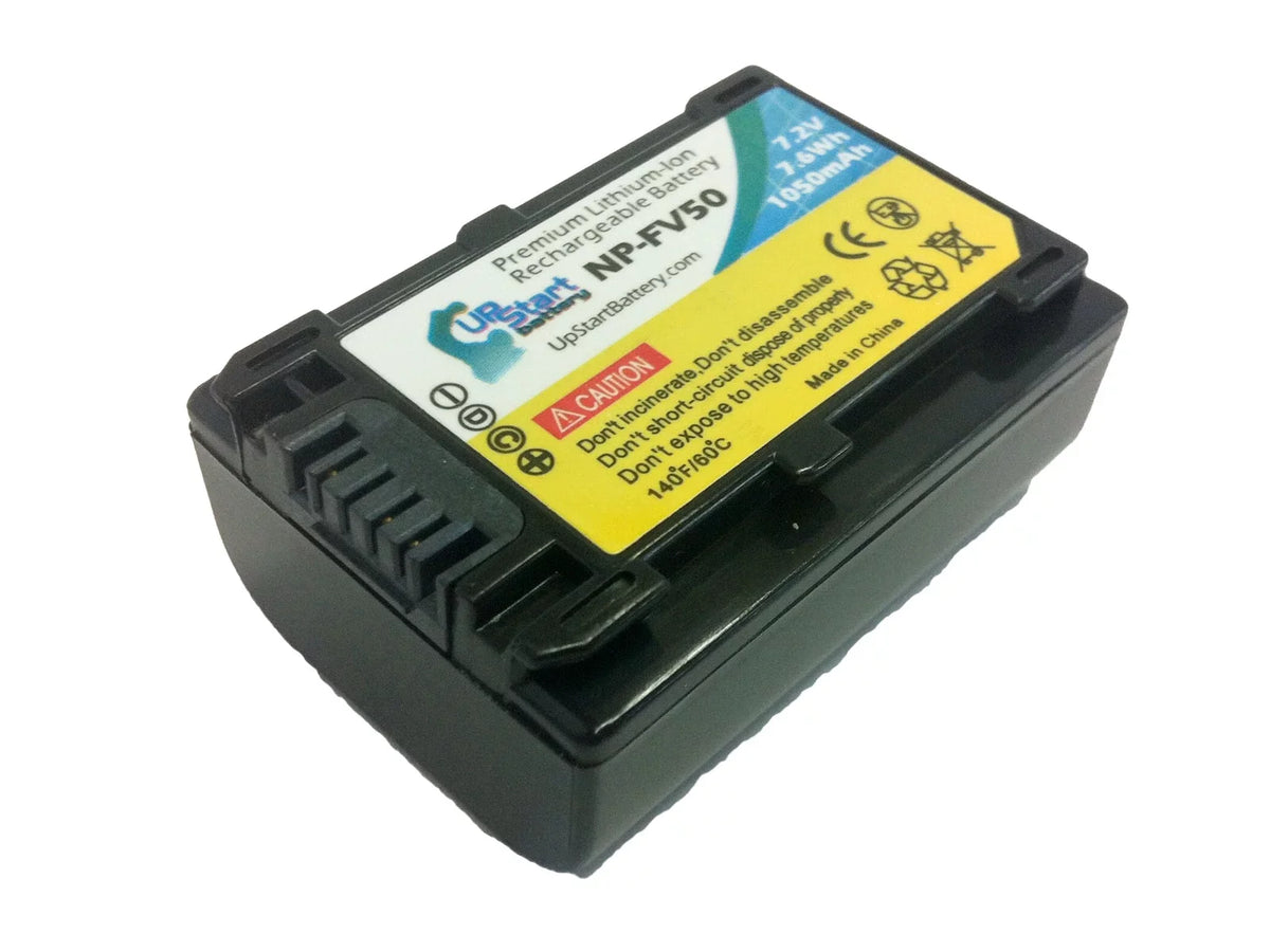 2x Pack - UpStart Battery Sony -SX63 Battery - High Capacity Replacement Sony -FV50 Digital Camera Battery (1050mAh, 7.2V, Lithium-Ion)
