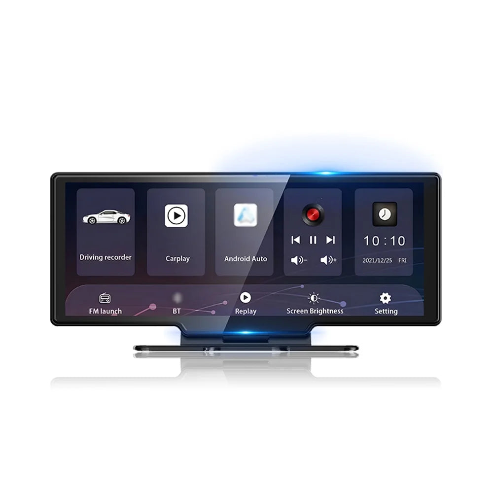 4K  Dash Front & Rear Driving Recorder 10.26 Inch Touchscreen, WiFi, G-Sensing, Loop Recording, Hands-Free Calling Reliable Dash Camera for Carplay Android Auto