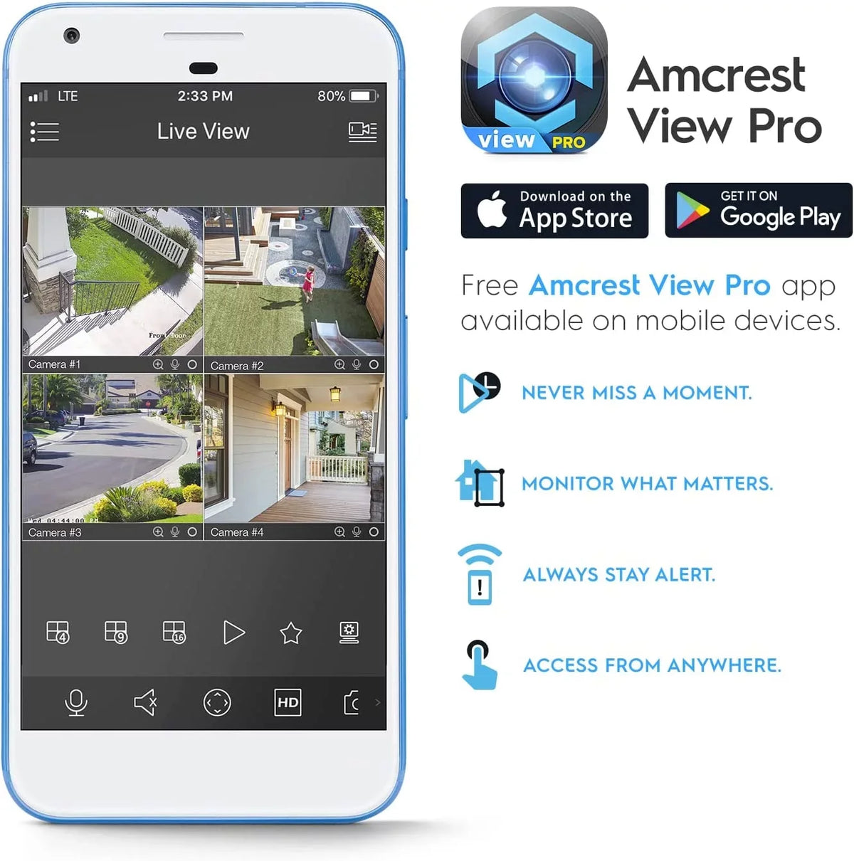 Amcrest 4K  PoE  Camera UltraHD 8MP Security Outdoor Camera,  129°, 49ft Color Nightvision, Human & Vehicle Detection, IP67 Weatherproof, 4K (3840x2160) @15fps, Black, IP8M-2796EB-