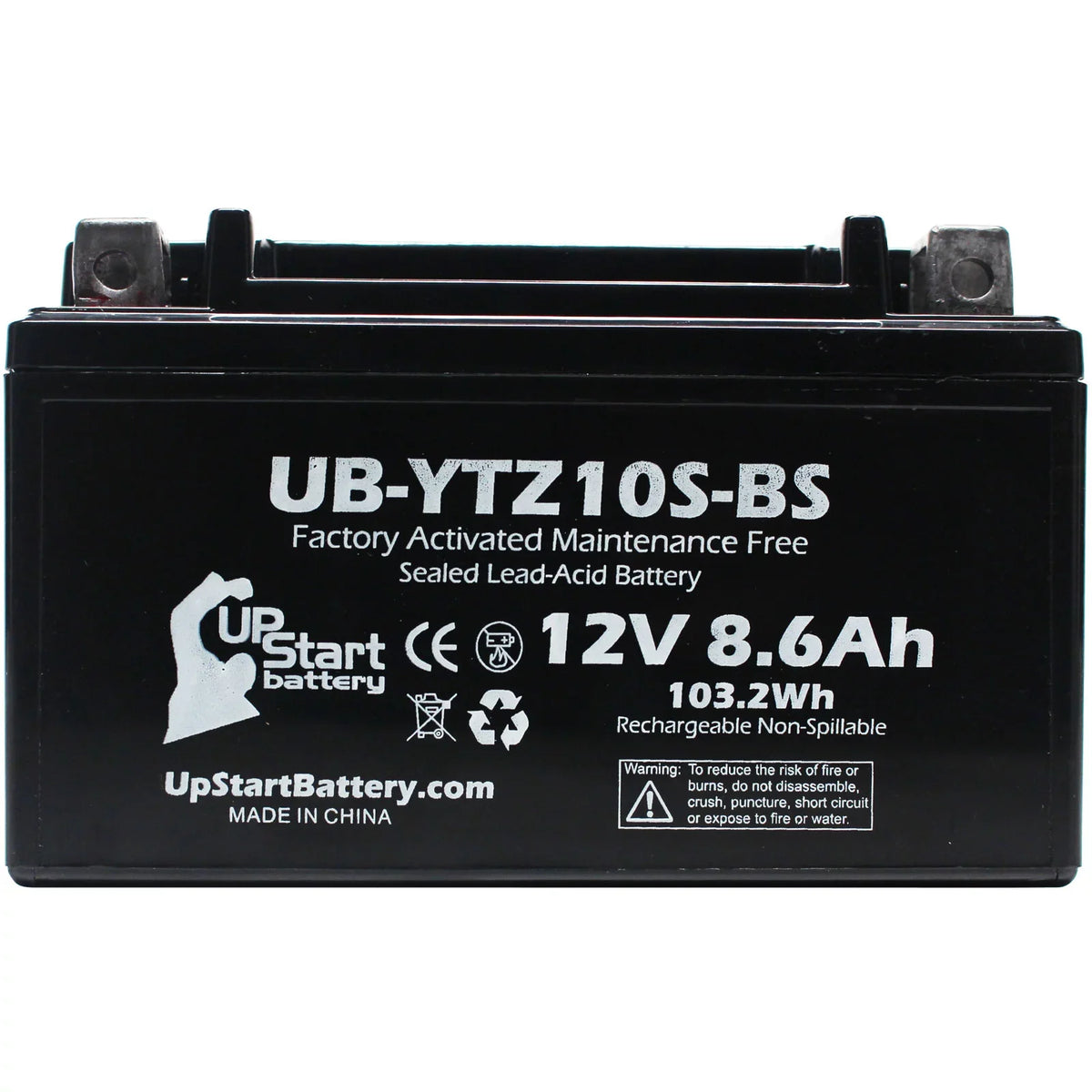 5-Pack UpStart Battery Replacement for 2010 Yamaha Maxam 250CC Factory Activated, Maintenance Free, Scooter Battery - 12V, 8.6Ah, -YTZ10S-