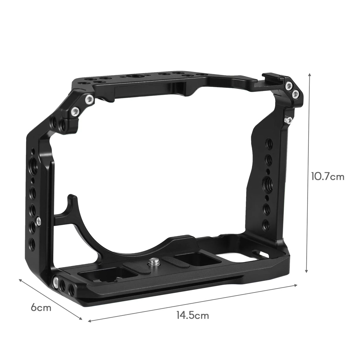 Camera Cage, Aluminum Alloy Video Cage with Cold Shoe Mounts, Numerous 1/4 Inch Screw Holes, Sony A7IV/A7M4//A7R4/A7S3