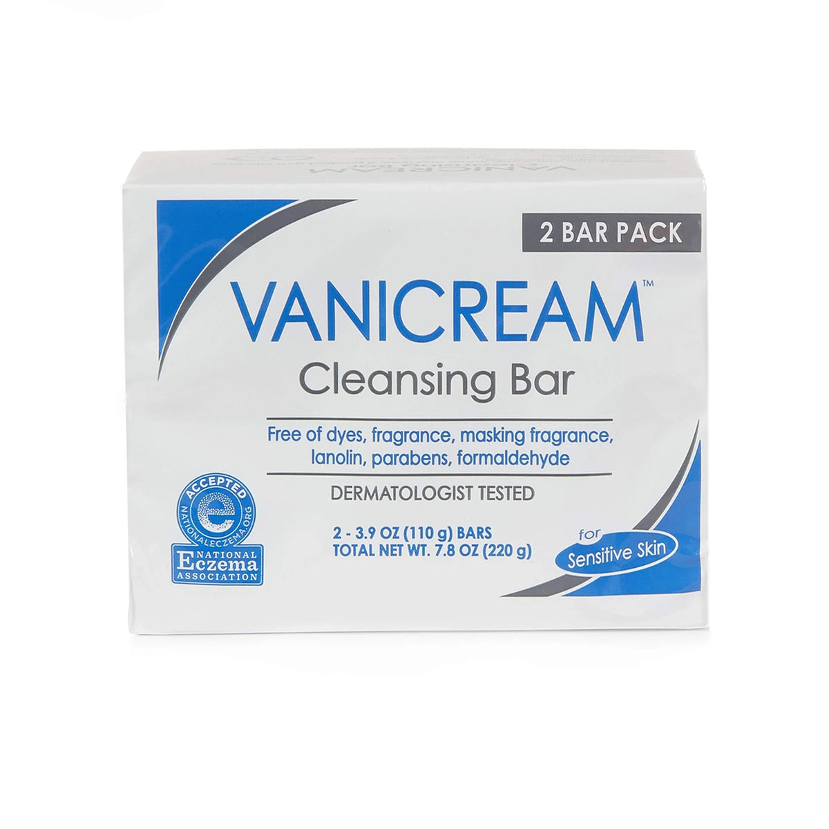 Vanicream, Cleansing Bar Fragrance Gluten And Sulfate Free For Sensitive Skin Gently Cleanses And Moisturizes 3.9 Pack Of 2, 7.8 Ounce.
