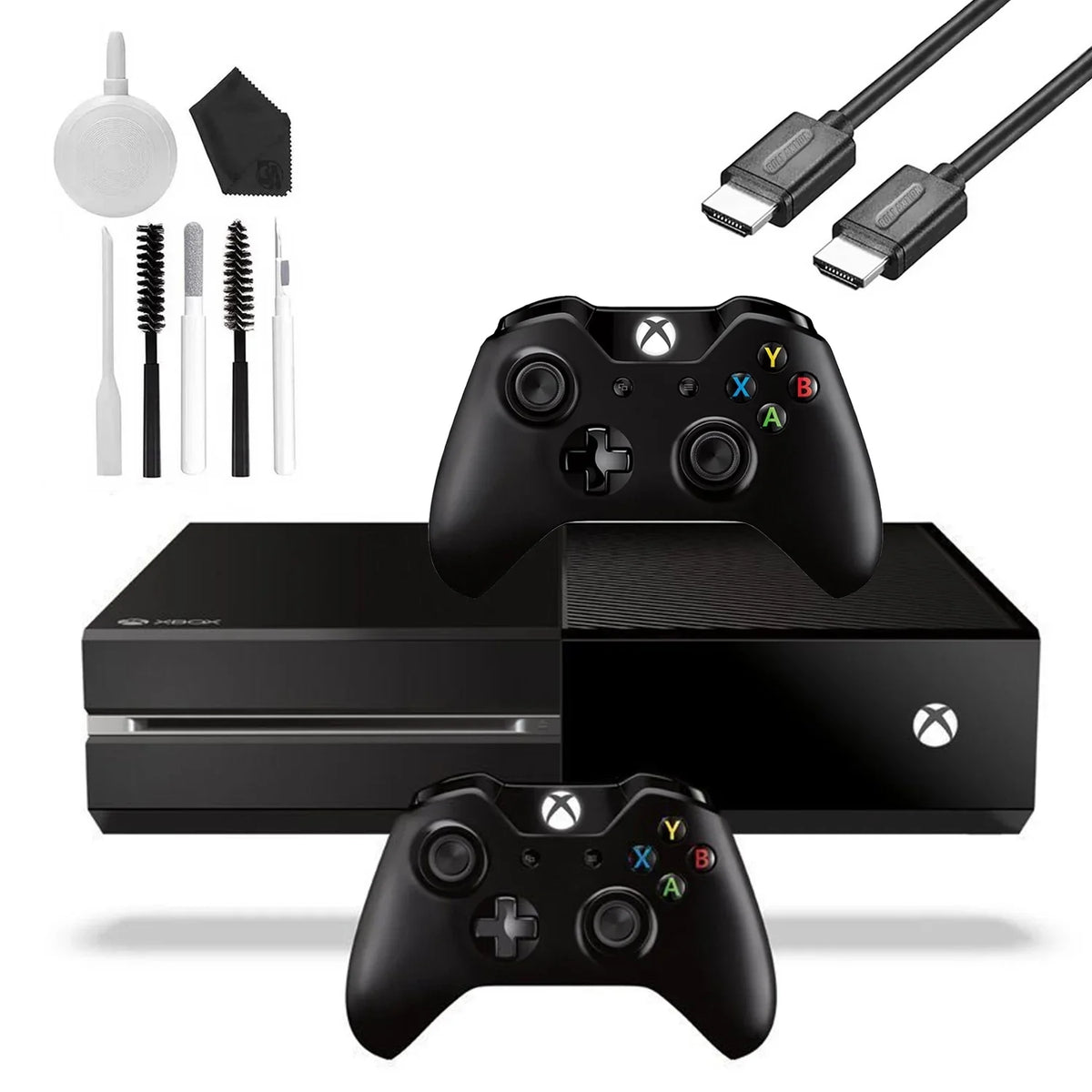Microsoft Xbox One Original 500GB Gaming Console Black with 2 Controller  Cable Cleaning Kit Bundle Like New