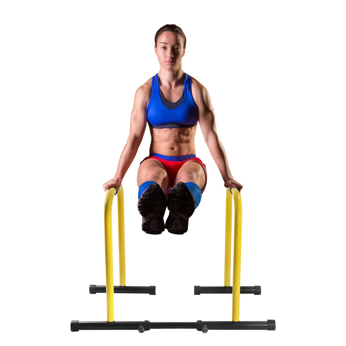 HiKaRiGuMi Portable Dip Bar Exercise Your Arms, Abdominal Muscles, Chest, Shoulders, and Back Through Pull-ups 20.08-26.77 Inches Spacing,High-strength Steel Pipes