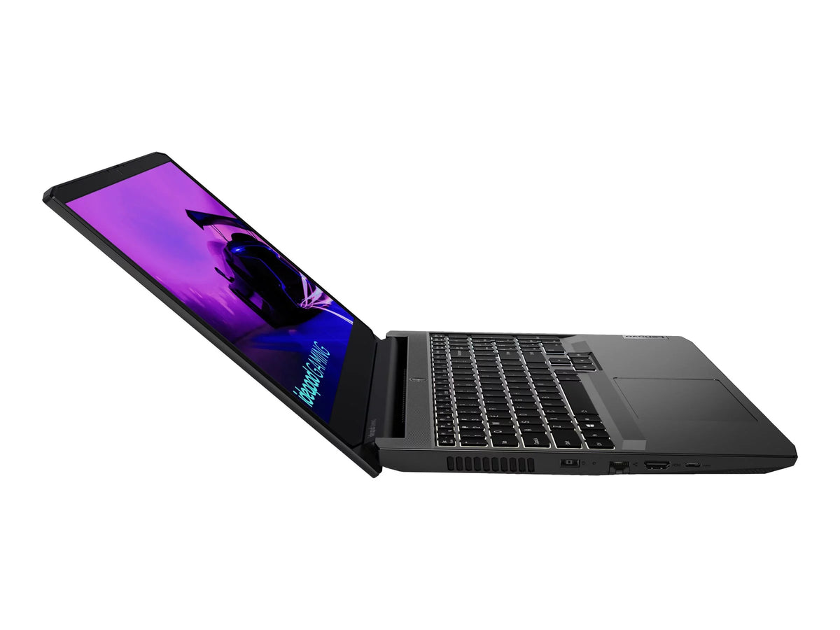 Lenovo IdeaPad Gaming 3 15ACH6 82K2 - 180-degree hinge design -  Ryzen 5 - 5600H / up to 4.2 GHz - Win 11 Home -   1650  - 8   - 512   NVMe - 15.6"  1920 x 1080 (Full ) @ 120 Hz - 802.11a/b/g/n/ac/ax - shadow black - kbd: