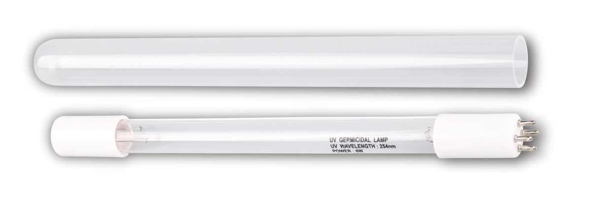 Bluonics (2pcs) 6W  4 Prong Replacement Bulb & Quartz Sleeve Tube for our Water Purifier Ultraviolet Light System