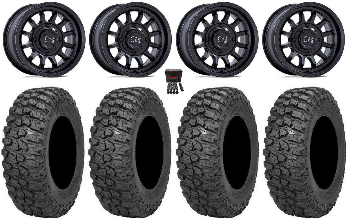 Black Rhino Rapid 15" Wheels Bk 32" Trail Saw 2.0 Tires Kawasaki Mule Pro