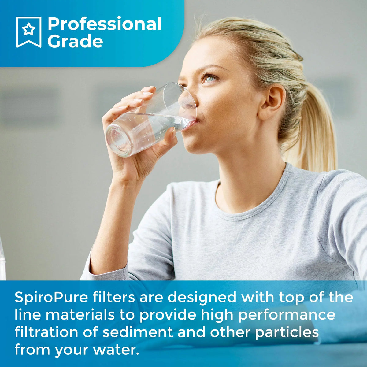 SpiroPure -CW50-20 20x2.5 50 Micron String-Wound Polypropylene Sediment Water Filter Cartridge -25-2050 (Case of 20)