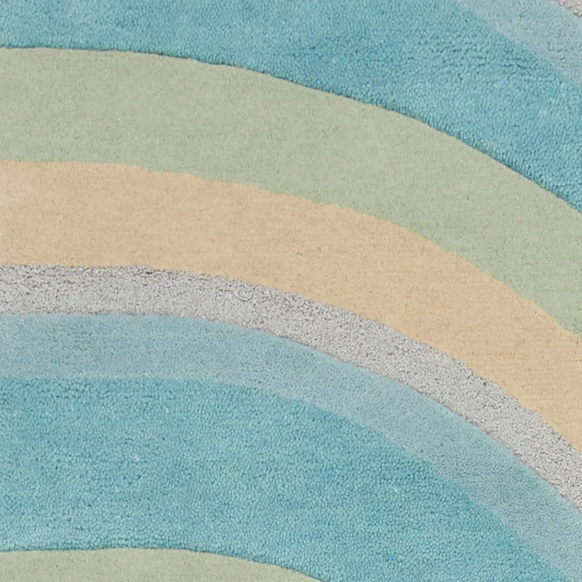 HomeRoots  8' Ocean Blue Beige Hand Tufted Abstract Waves  Runner Rug - 9'3" x 12'3"