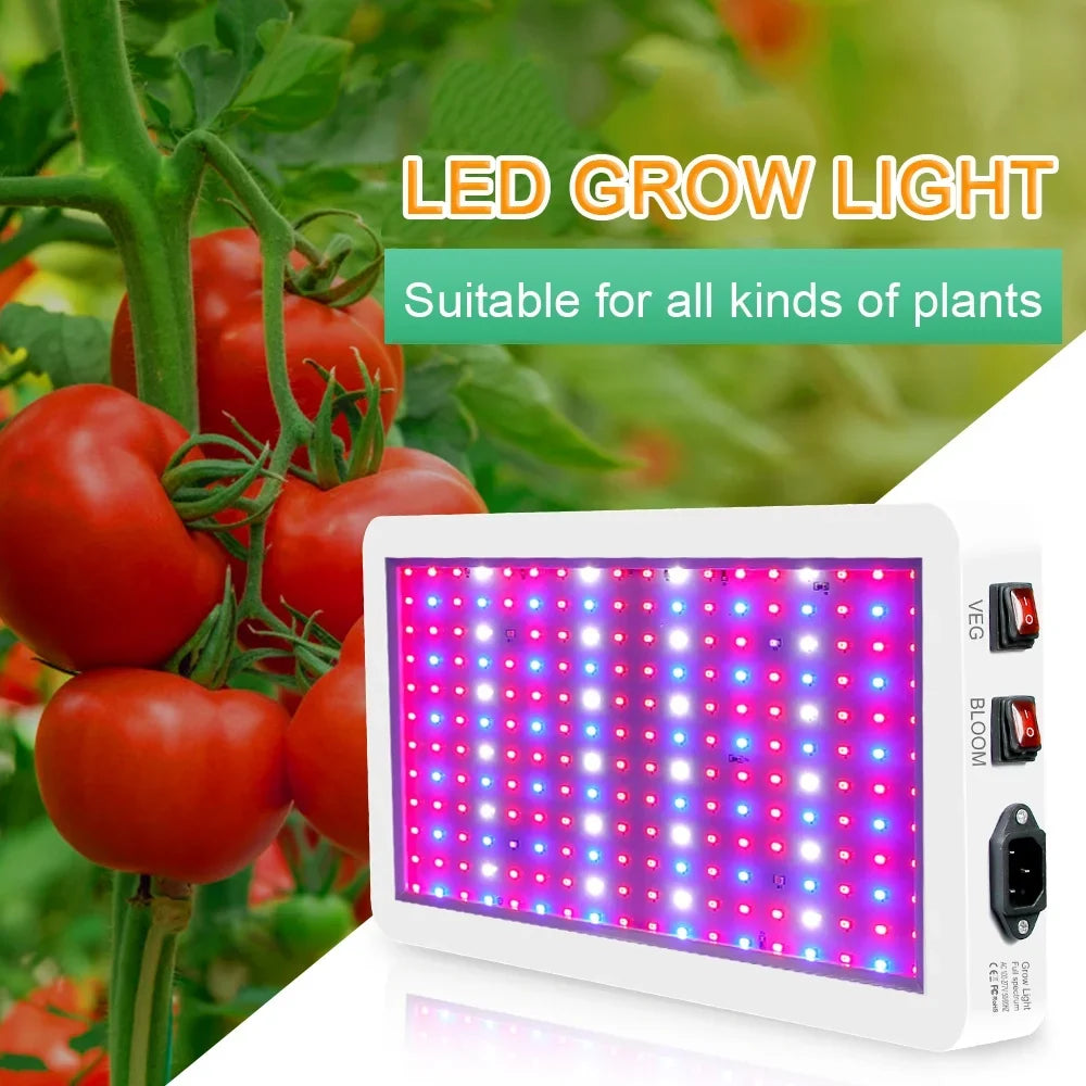 Aibecy Dual Switch  Grow Light 2000W for Indoor Plants Full Spectrum IP65 Waterproof Ideal for Seedlings Flowers Greenhouse