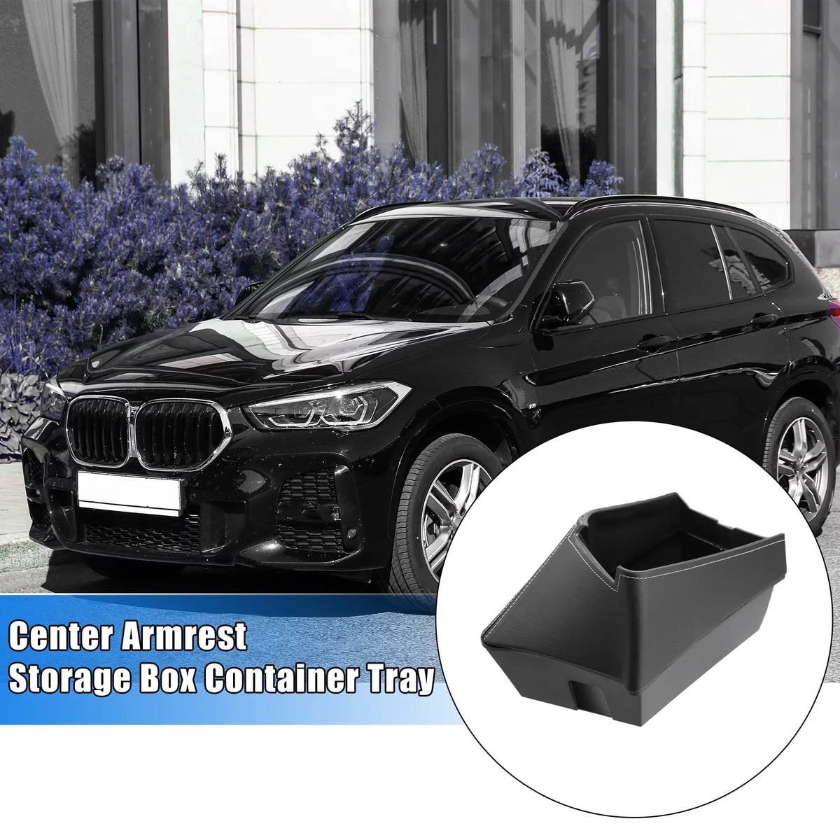 Unique Bargains Car Center Armrest  Storage Box Organizer Container Tray Black for  X1 F48 for  X2 F47 Red Side