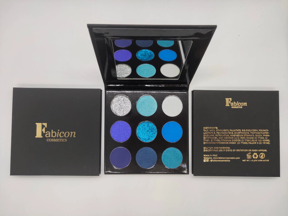 Fab Icon Expert Wear 9 Colors Blue Moon Eyeshadow Palette