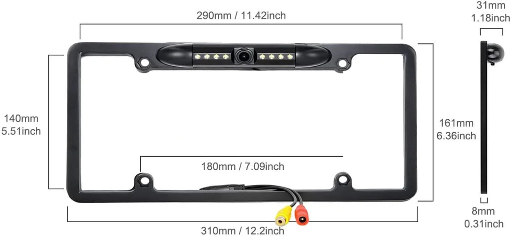 Backup Camera Rearview License Plate Frame for  KWV25BT -V25BT Black