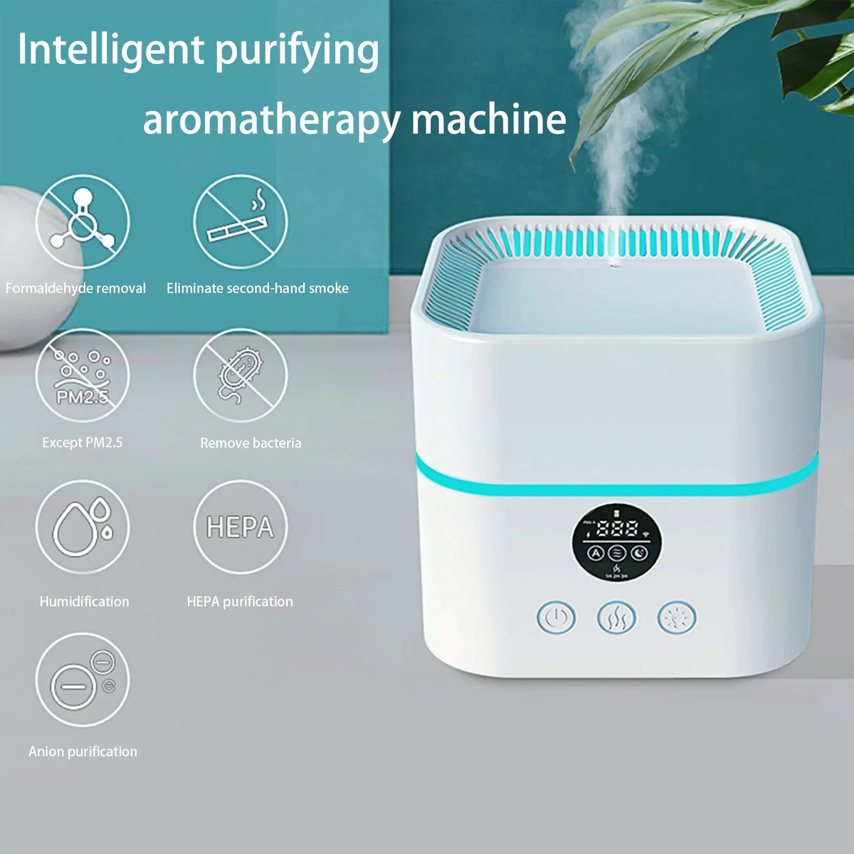 Purifier For Home Bedroom Portable Purifier Desktop  Cleaner | Humidifier | Aroma Diffuser With Color Night Light Humidifiers For Home Small Humidifier
