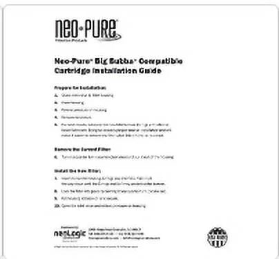 Neo-Pure BB150-PH01A Big Bubba 1 Micron Pleated Filter Cartridge Compatible with Watts -150-P1A Big Bubba -150 housing