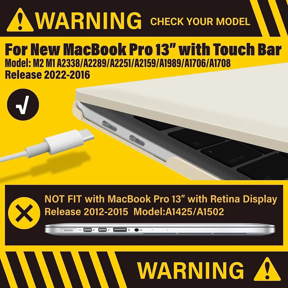 Compatible with 2023 2022 M2 MacBook Pro 13 Inch Case 2021-2016 M1 A2338 A2289 A2251 A2159 A1989 A1706 A1708,