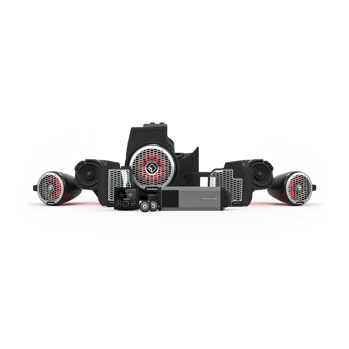 Rockford Fosgate RZR19PXP-STG5 Audio Kit: -3 Receiver, 1500-Watt Amp, Front Speakers & M2 Tweeters, M2 Color Optix Lighted 10? Subwoofer & M2 6.5" Rear Speakers for Select  Pro  Models (2019+)