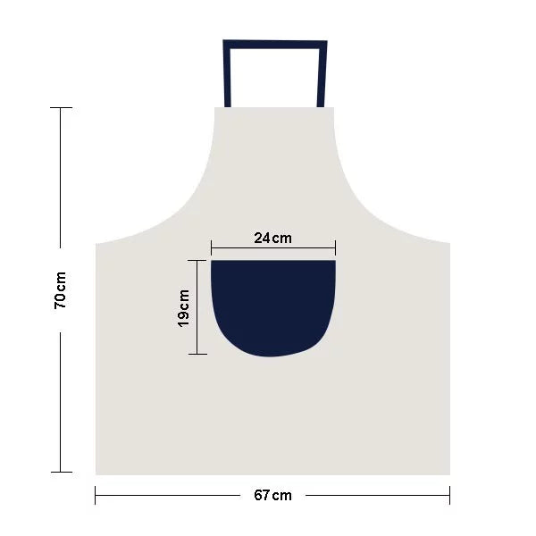 Hello World Italian Apron Adjustable Bib Cotton Linen  Kitchen Pocket Pinafore