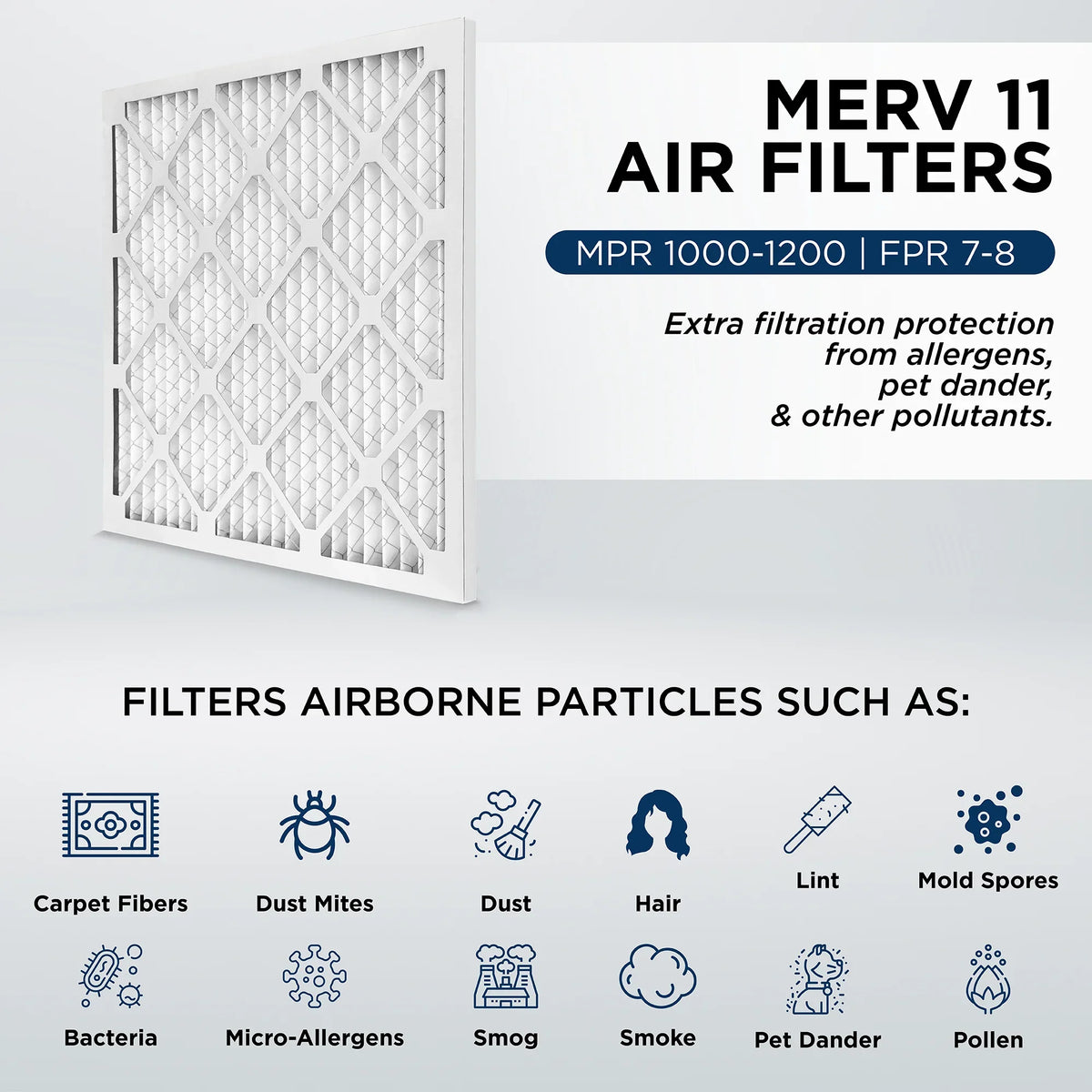 18x24x4  11,  1000 Pleated  Furnace 4" Air Filters by Pamlico. 3 Pack. Actual Size: 17-1/2 x 23-1/2 x 3-3/4