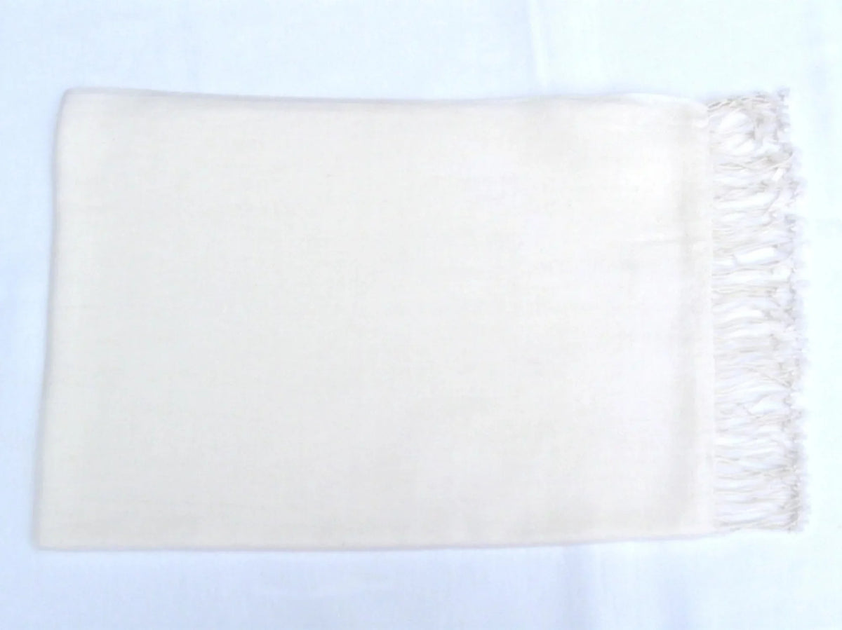 Shawl/Shawls/Scarf/Scarves/Wrap/Stole/Muffler/Cape/Ruana/Blanket/Throw/Pashmina Shawl/Cashmere Scarf/Wool/Silk (Cream/Ivory Regular Shawl)