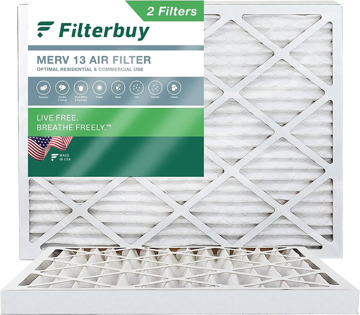 Filterbuy 18x25x2  13 Pleated   Furnace Air Filters (2-Pack)
