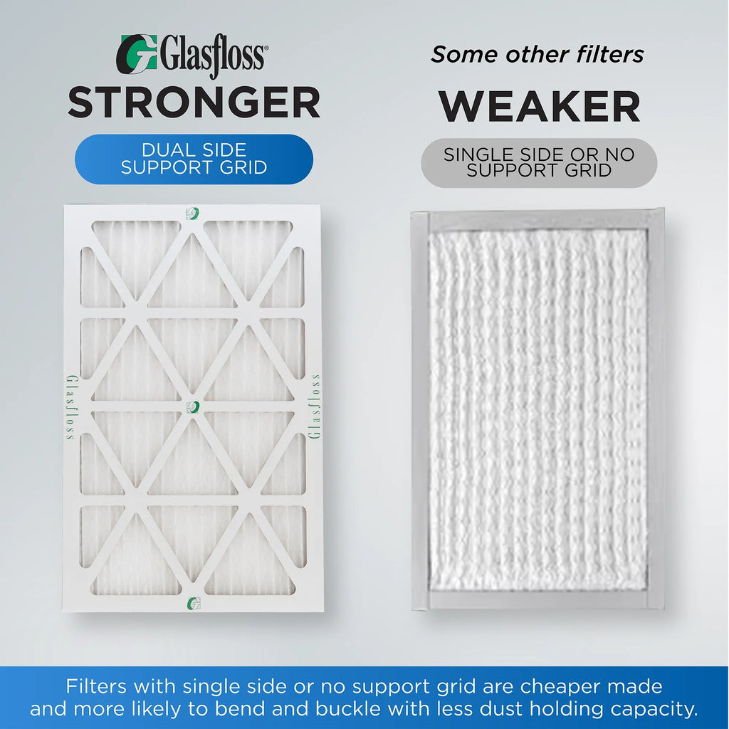 14x20x1  10 Pleated  Air Filters by Glasfloss. ( Quantity 5 ) Exact Size: 13-1/2 x 19-1/2 x 7/8