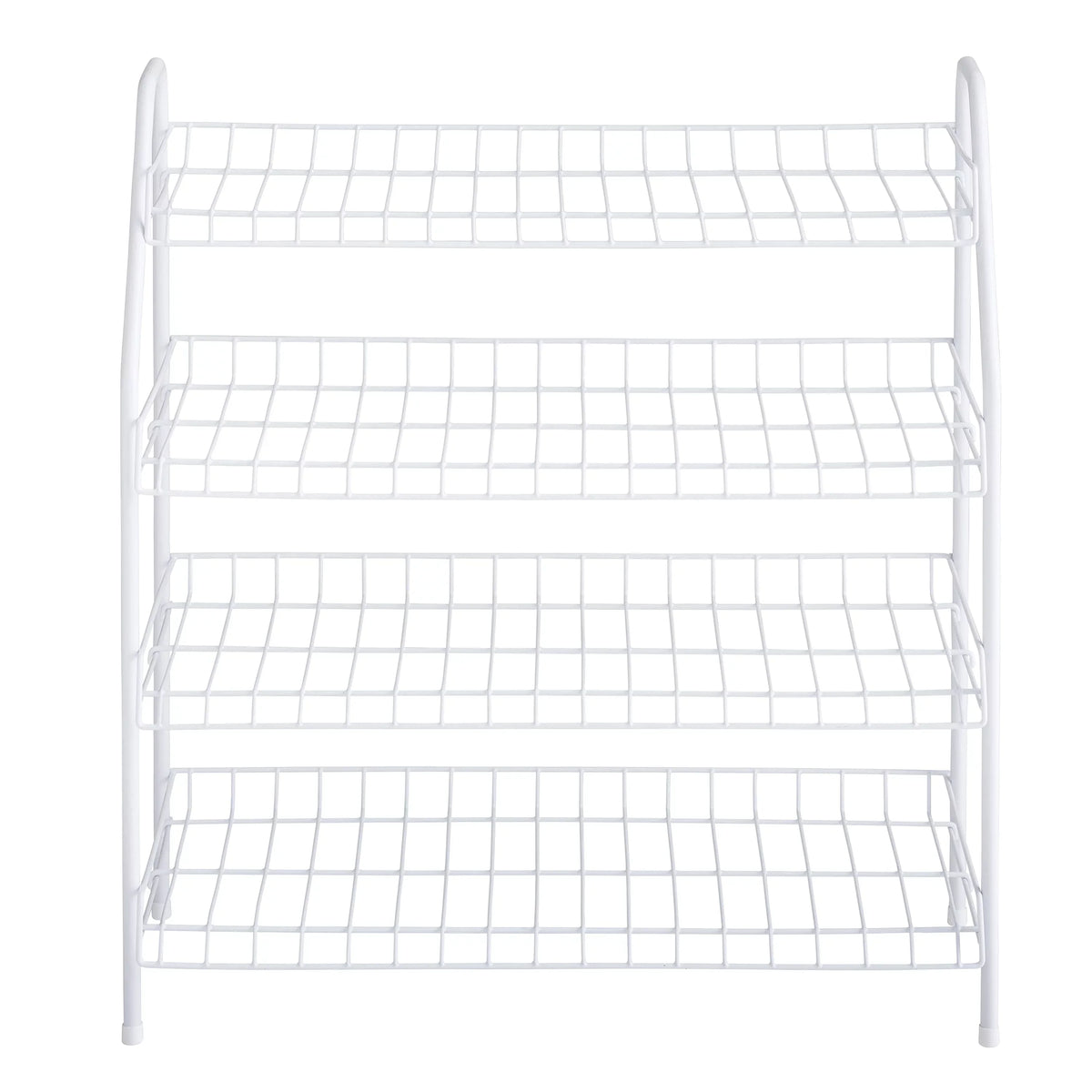 Rubbermaid Freestanding 4-Tier Wire Shelf Shoe Rack and Organizer, White