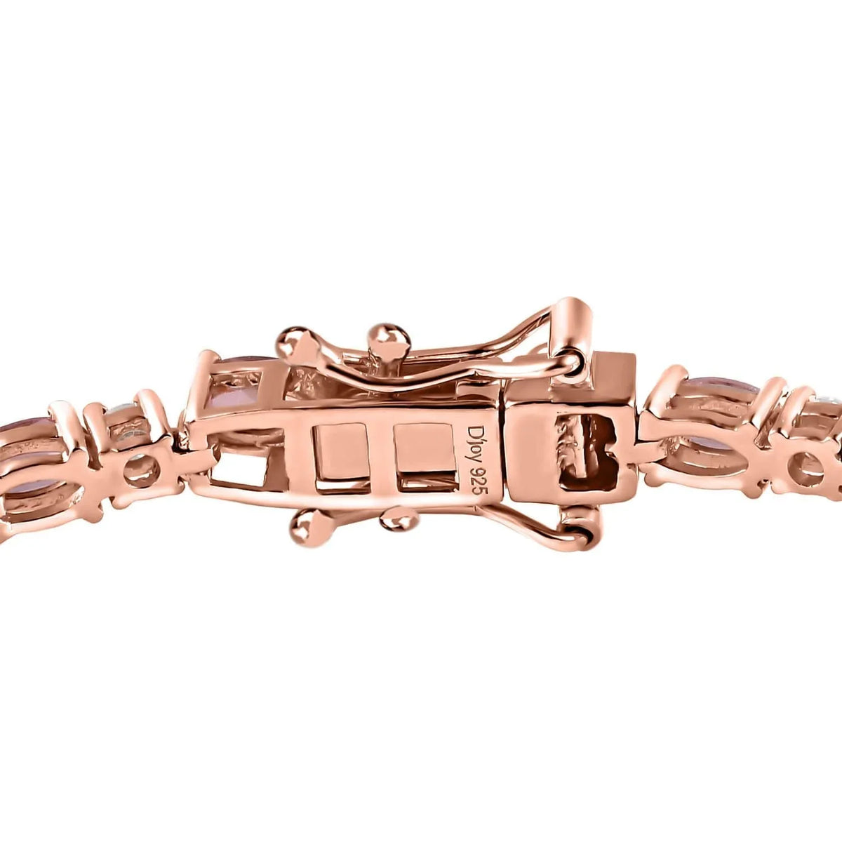 Shop  Tourmaline Moissanite Oval 925 Sterling Silver Vermeil Rose Gold Plated Bracelet Jewelry Size 8" Ct 5.74 Birthday Mothers Day Gifts for Mom