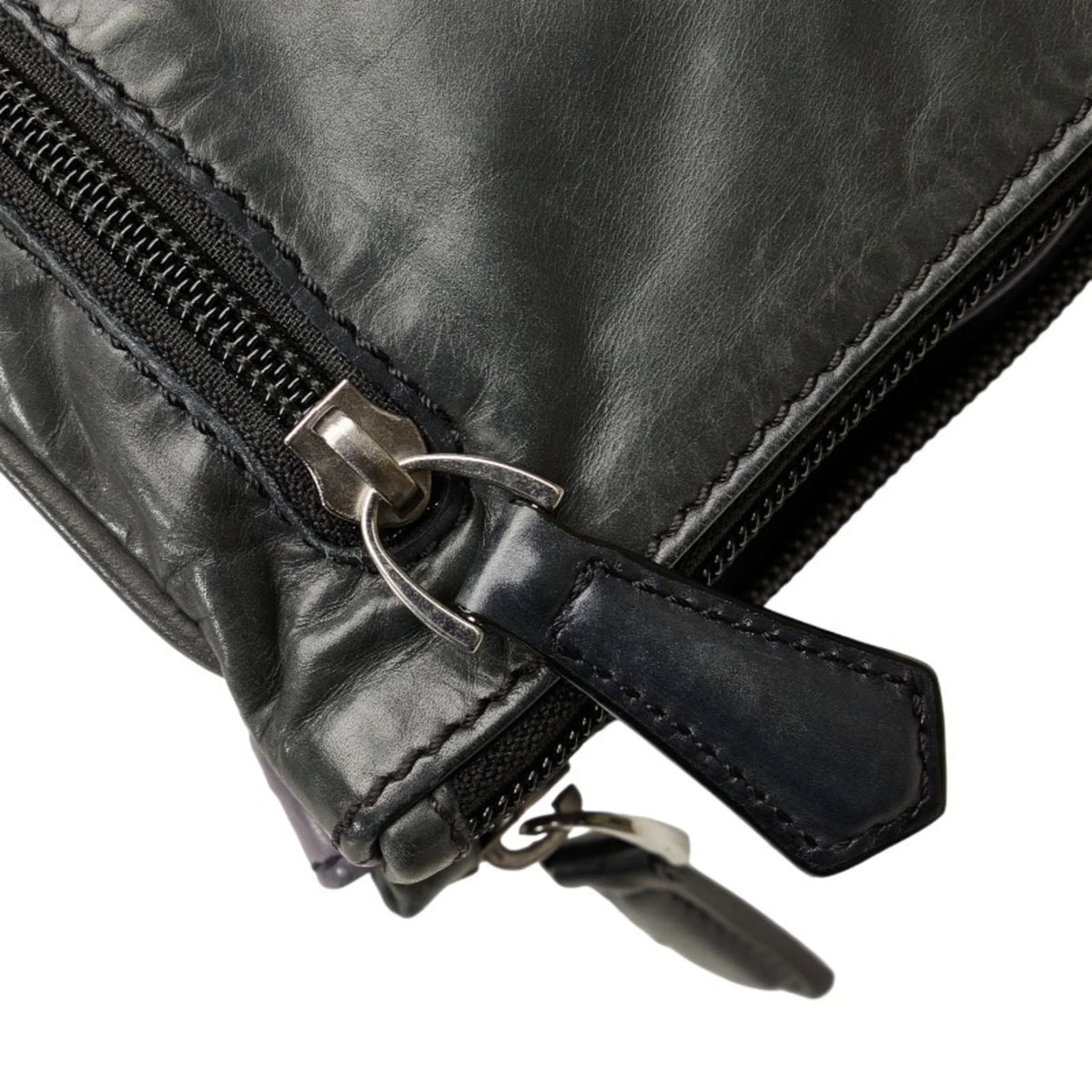 Pre-Owned Berluti Second Bag Clutch Gray Purple Leather Men's (Good)