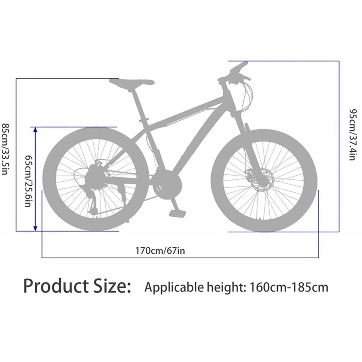 Dinling Mountain Bike, 26-inch wheel, 21 speeds Hybrid Road Bicycle, Black-White