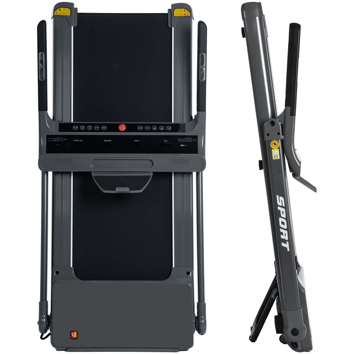 Dcenta Folding Electric 3.5HP Treadmill Medium Running Machine Motorised Gym 330lbs；Portable Compact Treadmill Foldable for Home Gym Fitness Workout Jogging Walking,Electric Motorized  14KM/H