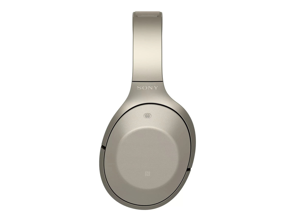 Sony -1000X - Headphones with mic - full size - Bluetooth - wireless -  - active noise canceling - beige