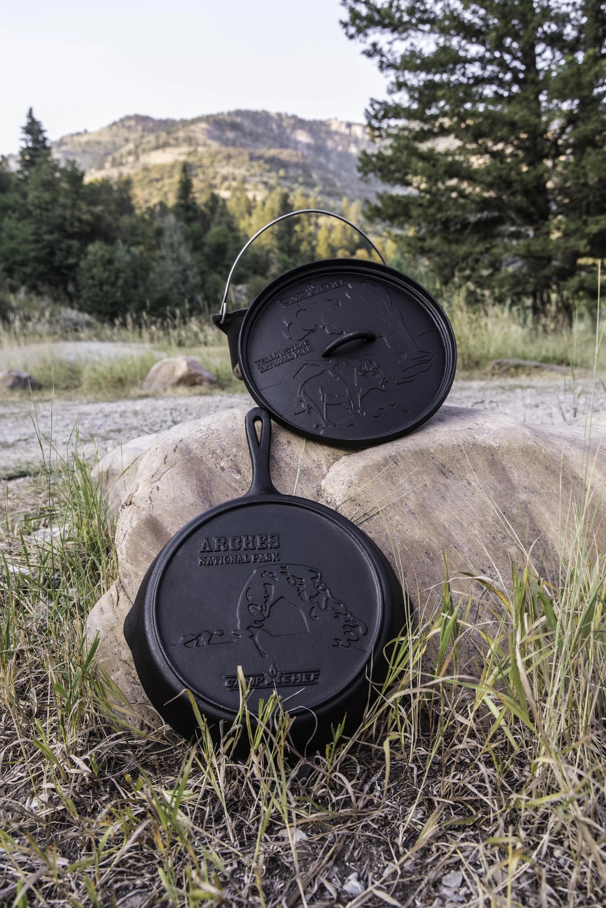Camp Chef 12" Dutch Oven and Skillet Set, CBOX100, Cast Iron Nonstick
