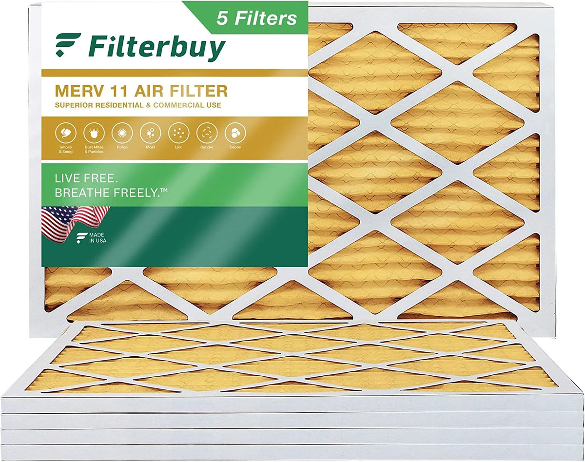 Filterbuy 20x30x1  11 Pleated   Furnace Air Filters (5-Pack)