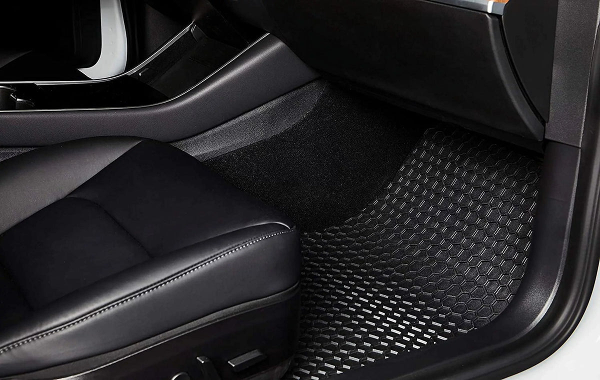 Floor Mat Accessories Set (Front Row + 2nd Row) Compatible with Jeep Cherokee - All Weather - Heavy Duty - (Made in ) - 2021