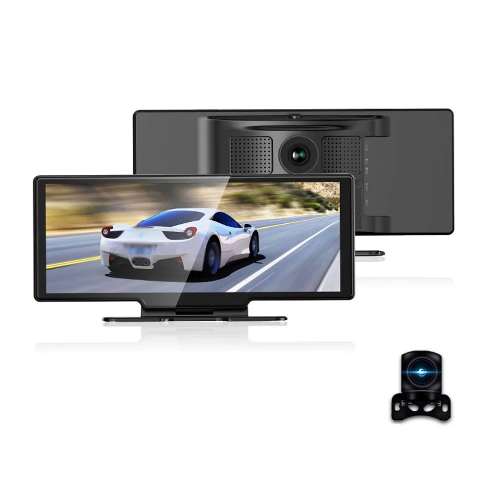 4K  Dash Front & Rear Driving Recorder 10.26 Inch Touchscreen, WiFi, G-Sensing, Loop Recording, Hands-Free Calling Reliable Dash Camera for Carplay Android Auto