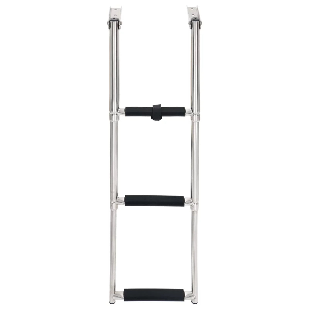 Dcenta 3  Folding Boarding Ladder Stainless Steel Non-Slip Telescopic Ladder for Swimming Pool, Boat and Mounting Platform
